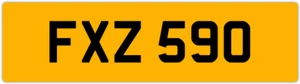 FXZ 590 F 3X3 DATELESS PRIVATE NUMBER PLATE FIN FIONA FRED FAS FAZ FRAN FERN FAY - Picture 1 of 1