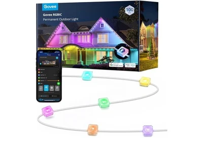 Govee Permanent Outdoor Lights, Smart RGBIC Outdoor Lights with 75 Scene Modes, - Image 1 of 4