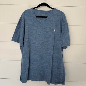 Polo Ralph Lauren Men’s XXL Blue Vneck Short Sleeve Top - Picture 1 of 5