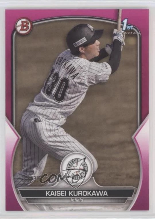 2023 Bowman NPB Nippon Professional Baseball Fuchsia /75 Kaisei Kurokawa #BP-44 - Image 1 of 2