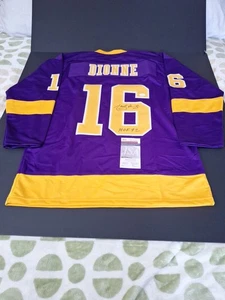 Autographed/Signed MARCEL DIONNE HOF 92 Los Angeles LA Purple Jersey JSA COA - Picture 1 of 15
