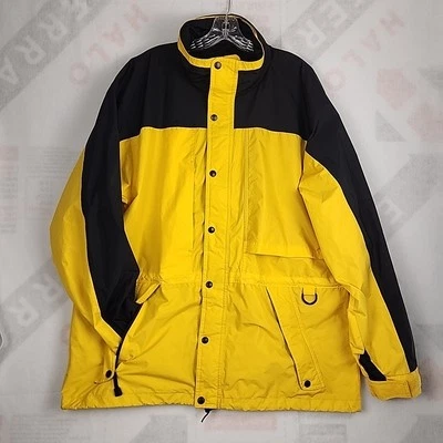 Tri-Mountain Jacket Mens Sz XL Black Yellow Nylon Full Zip Pockets Outdoor Hike - Image 1 of 4