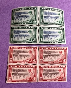 Nueva Zelanda 1948 - MNH Scott B32-B33. Campamento de salud infantil. Bloques de 4. - Imagen 1 de 1