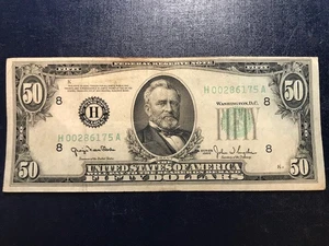 1950 $50 Dollar Bill Federal Reserve Note St. Louis -{6 Digit #} - Picture 1 of 2