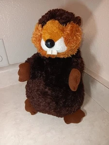 Beaver Plush Aurora 12” Standing Stuffed Animal Toy Brown Buck Teeth - Picture 1 of 5
