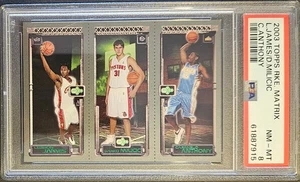 2003 Topps Rookie LEBRON JAMES/ Matrix Kirk/ Carmelo Anthony PSA 8 Near Mint - Bild 1 von 2