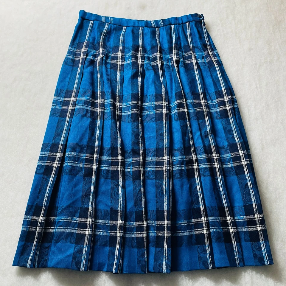 Pendleton Mujer Azul Estampado a Cuadros Lana Clásica Preppy Falda Plisada Talla 18 Foto 1 de 4