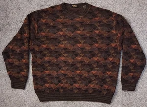 Vintage Bachrach Herren Pullover Gr. L Mehrfarbig Geometrisch Grampa Boho 90er USA - Bild 1 von 18