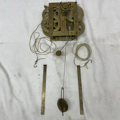 ANTIQUE French Square Eight Day WEIGHT DRIVEN OGEE CLOCK MOVEMENT Refurbished ￼ - Image 1 of 4