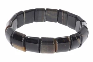  Falkenauge Design gewölbt Schmuck Stretch Edelstein Armband 15x15mm A178 - Bild 1 von 1
