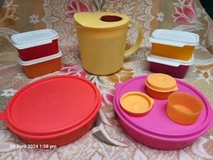 Neu Tupperware Jumbo 9 Stück Kochgeschäft Trage Set Glas Mikrowelle Krug - Bild 1 von 5