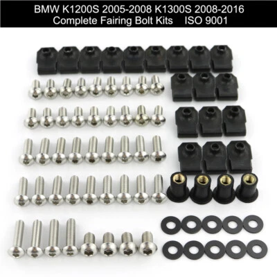 Juego de tornillos de carenado completo aptos para BMW K1200S 2005-2008 K1300S 2008-2016  Foto 1 de 4
