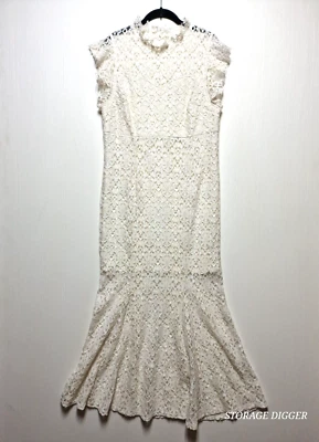 Vestido En Focus Studio Fit & Flare para mujer 14 marfil floral encaje superpuesto manga gorra Foto 1 de 4