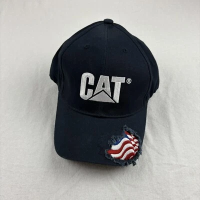 Chapéu masculino Cat Caterpillar ajustado tamanho único bandeira americana azul - Imagem 1 de 3