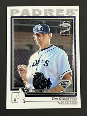 2004 Topps Chrome Autograph Baseball Card Tim Stauffer #241 KB - Image 1 of 2