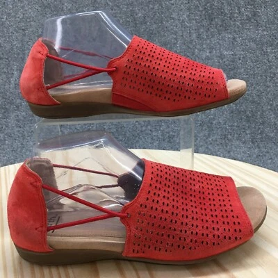 Sandalias Earth para mujer 8 anchas de aliso Abra 10 sin cordones de cuero rojo informales cómodas Foto 1 de 4
