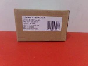 Lumi Mix And Match White Wood Ball Curtain Rod Finial (Set of 2) NEW - Picture 1 of 4