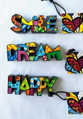 ROMERO BRITTO Juego de 3 MINIATURA Figura: DREAM HAPPY SMILE *NUEVO Foto 1 de 4