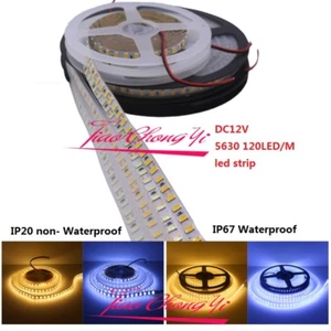 5M 600LED 120LED/M 5630 LED Flexible Strip 12V warm white/ white Super Bright - Picture 1 of 9