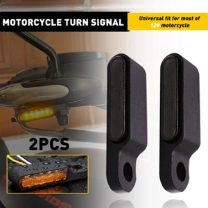 4pcs AUXITO Motorcycle Black LED Turn Signals Blinker Lights Amber SUPER BRIGHT - Picture 1 of 12