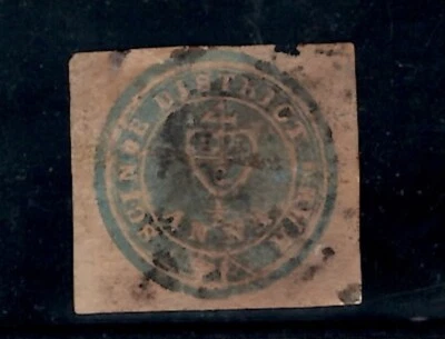 India Indian 1852 BLUE SCINDE TRUE RARITY CERTIFIED Sg #S2 #A2 £11000 V-RARE !! - Image 1 of 3