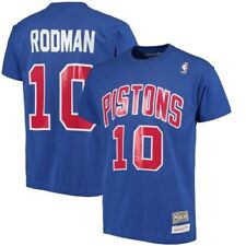 Rétro 1988-89 Dennis Rodman #10 Detroit Pistons Basketball Maillots Jersey Bleu