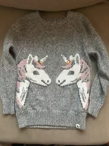 Maglione Abercrombie taglia 5/6 rosa panna 2 unicorni grigio cotone bambini ragazze usato in ottime condizioni - Foto 1 di 6