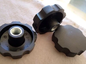 3x Universal KNÖPFE mit Schraub-Innengewinde ca. 10mm außen ca. 55mm schwarz K13 - Picture 1 of 3