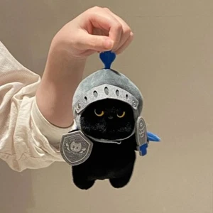 Black Cat Knight Plush Doll Cartoon Character Plush Stuffed Soft Pillow Toy Gift - Picture 1 of 6