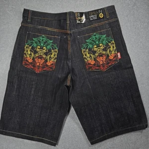 Brooklyn Express NUOVO Y2K nero grezzo baggy stile Coogi 42 - Foto 1 di 9
