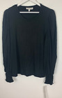 Womens XL Shirt Black Smocked Wrist Top Jack + Avery Rayon Spandex Soft NWT NEW