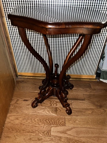 Antique Victorian Solid Mahogany Console Table Fine Detail 24” X 29” Cover