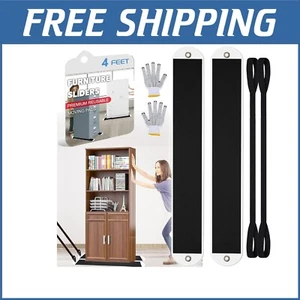 Carpet-Friendly Furniture Sliders with Pull Strap - 2 Set, Eco-Friendly Design - Picture 1 of 9
