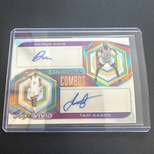 2022-23 Leaf Vivid Colorful Combos Dual /25 Darius Days Tari Eason #CC-13 Auto