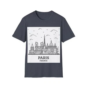 Paris France - Unisex Softstyle T-Shirt - Foto 1 di 65