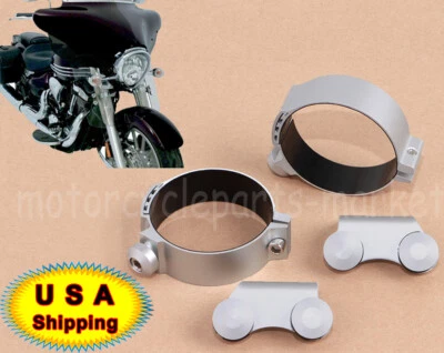 Kit de montaje de deflectores de horquilla de viento plateados para Yamaha Roadliner S XV1900S V Star Foto 1 de 4