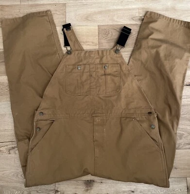 Ropa de trabajo Duck Head para hombre 46x30 mono marrón carpintero granja tareas trabajo RARO Foto 1 de 4