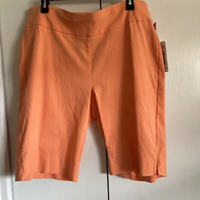 Nuevo con etiquetas Pantalones Cortos Ruby Road Mujer 18W Naranja Mandarina Pull On Elastizados Informales Costeros Foto 1 de 4