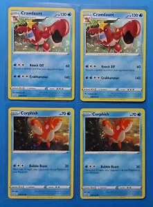 2x Crawdaunt 039/163 & 2x Corphish 038/163 Pokemon card Battle Styles NM - Picture 1 of 1