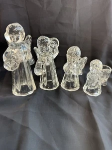 Kunst Glas Engel spielen Musikinstrumente Kerzenhalter 4 Stück - Bild 1 von 11