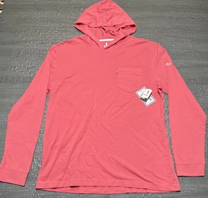 Johnnie-O Hoodie Eller Long Sleeve Tee Shirt Coral Reefer Mens XL Surfer Salmon - Picture 1 of 13