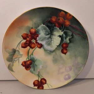 Atemberaubender Vintage 1900er Old Bavaria Teller 8 3/4" Obst signiert - Bild 1 von 12