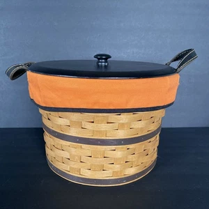 Longaberger 2005 Happy Halloween Scheffel Korb Set - Orange Liner/Tie-On Set - Bild 1 von 10