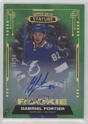 2021-22 Upper Deck Stature Rookies Green /50 Gabriel Fortier #172 Rookie Auto RC - Image 1 of 2