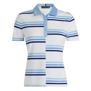 NWT G/Fore Offset Gradient Stripe Tech Polo Women Golf Shirt Small Logo US Open - Picture 1 of 13