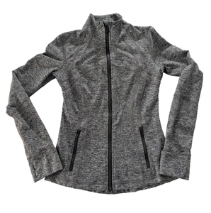 Lululemon Define Damenjacke Größe 6 grau und schwarz meliert durchgehender Reißverschluss Taschen - Bild 1 von 14