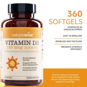Vitamin D3 5000 IU Softgels – High Potency, Bone & Immune Support☆ - Bild 1 von 8
