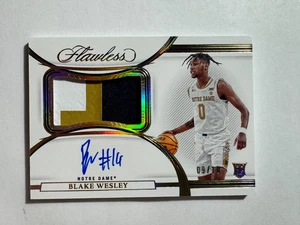 2022-23 Panini Flawless Collegiate Patch Auto Blake Wesley Gold /10 - Picture 1 of 2