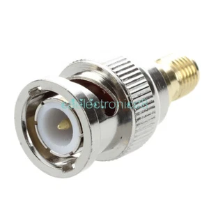2PCS Adapter BNC Plug Male to SMA Female Jack RF Connector Straight - Picture 1 of 6