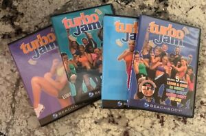 4 DVD Set Turbo Jam Beach Body Cardio Party Mix ABs Lower Body 20 Minuet